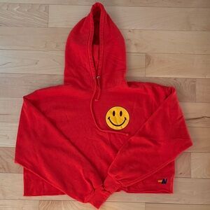 red aviator nation cropped hoodie